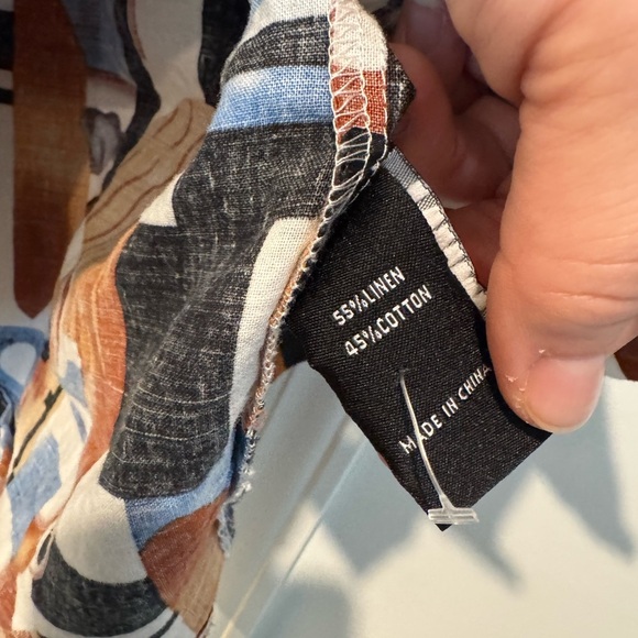 Stacy Adams Abstract Design Short Sleeve Linen Shirt - Picture 7 of 7